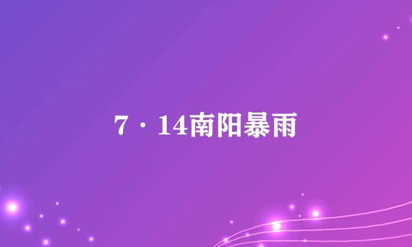 7·14南阳暴雨