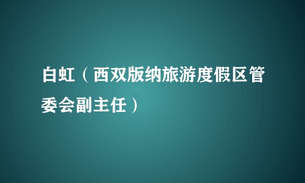 白虹（西双版纳旅游度假区管委会副主任）