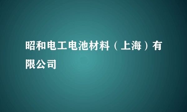 昭和电工电池材料（上海）有限公司