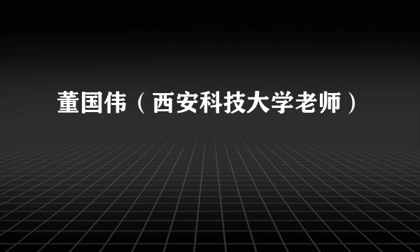 董国伟（西安科技大学老师）