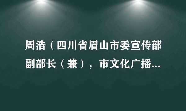 周浩(四川省眉山市委宣传部副部长(兼),市文化广播电视和旅游局党组书记、局长,市文物局局长)