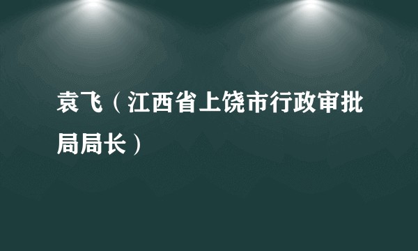 袁飞（江西省上饶市行政审批局局长）