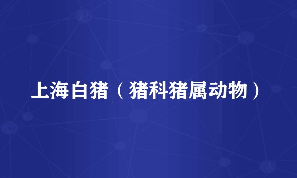上海白猪(猪科猪属动物)