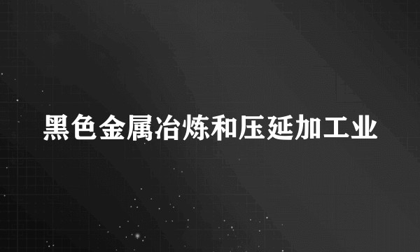 黑色金属冶炼和压延加工业