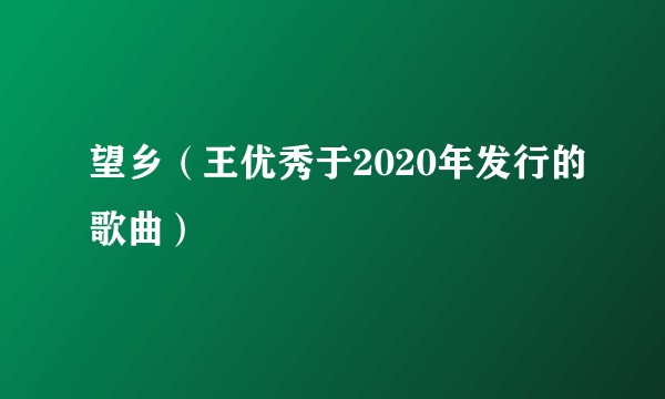 望乡（王优秀于2020年发行的歌曲）