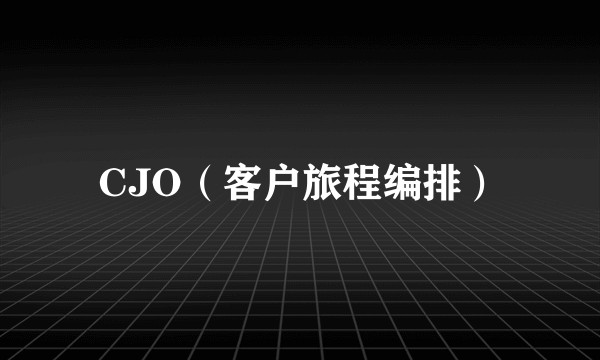 CJO（客户旅程编排）