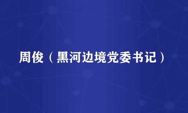 周俊（黑河边境党委书记）