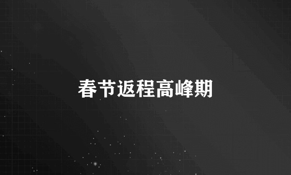春节返程高峰期