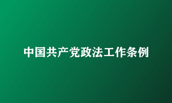 中国共产党政法工作条例