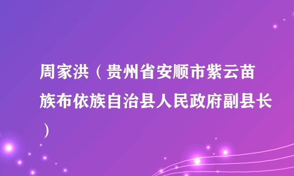 周家洪（贵州省安顺市紫云苗族布依族自治县人民政府副县长）