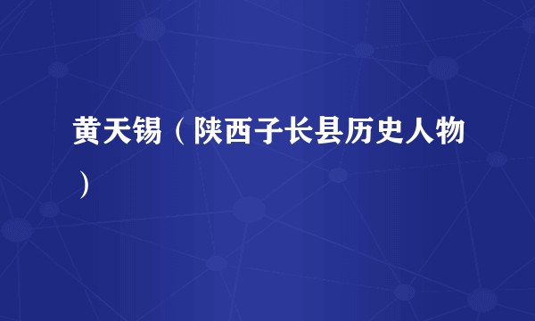 黄天锡（陕西子长县历史人物）