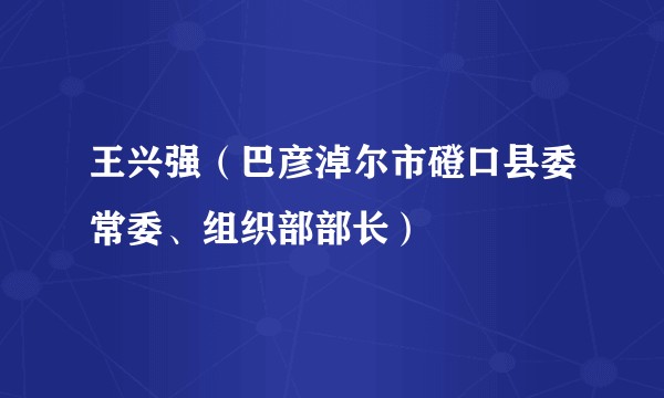 王兴强（巴彦淖尔市磴口县委常委、组织部部长）