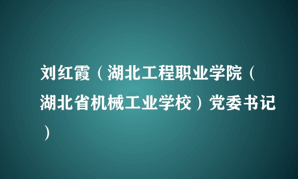 刘红霞（湖北工程职业学院（湖北省机械工业学校）党委书记）