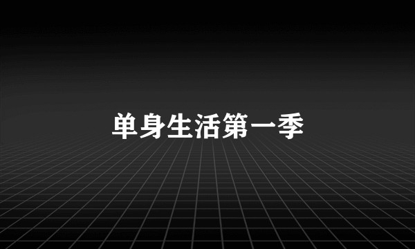 单身生活第一季