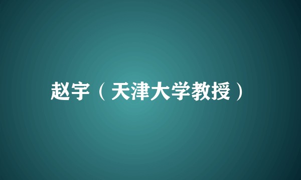 赵宇（天津大学教授）