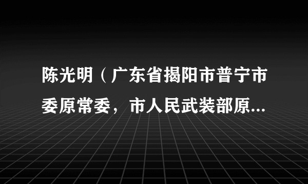 陈光明(广东省揭阳市普宁市委原常委,市人民武装部原政治委员)