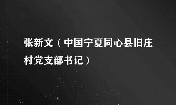 张新文（中国宁夏同心县旧庄村党支部书记）