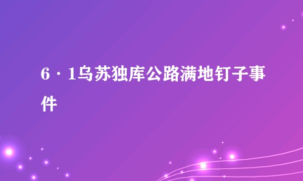 6·1乌苏独库公路满地钉子事件