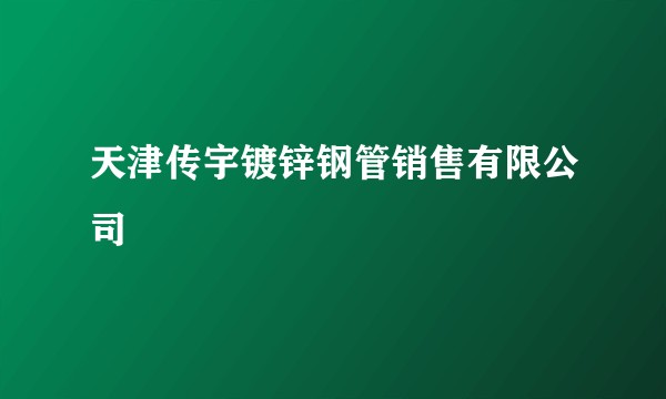 天津传宇镀锌钢管销售有限公司