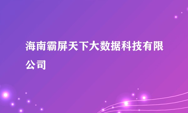 海南霸屏天下大数据科技有限公司