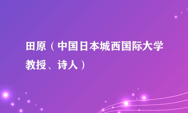 田原（中国日本城西国际大学教授、诗人）
