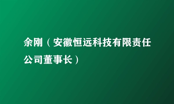 余刚（安徽恒远科技有限责任公司董事长）