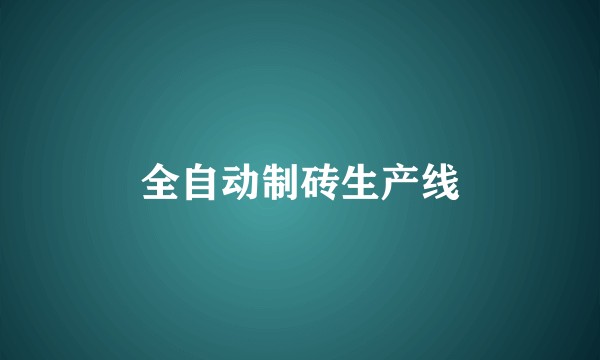 全自动制砖生产线