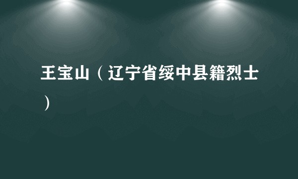 王宝山（辽宁省绥中县籍烈士）