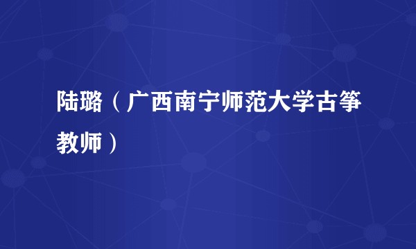 陆璐（广西南宁师范大学古筝教师）
