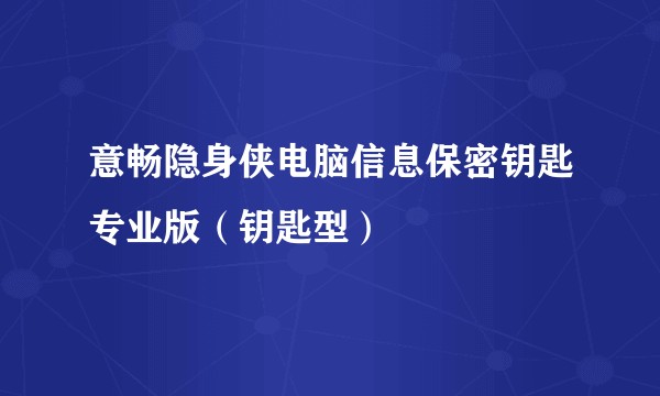 意畅隐身侠电脑信息保密钥匙专业版(钥匙型)