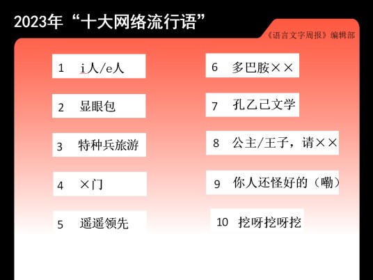 2023年十大网络流行语