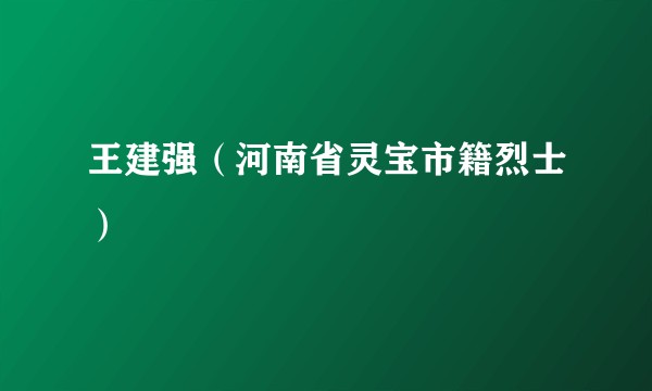 王建强（河南省灵宝市籍烈士）