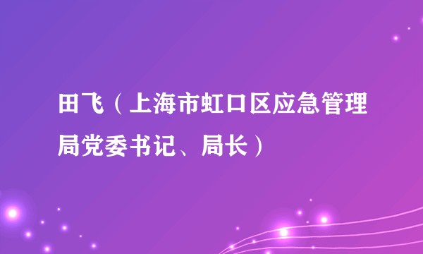 田飞（上海市虹口区应急管理局党委书记、局长）