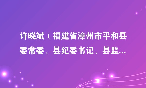 许晓斌（福建省漳州市平和县委常委、县纪委书记、县监委主任）