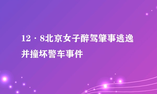 12·8北京女子醉驾肇事逃逸并撞坏警车事件