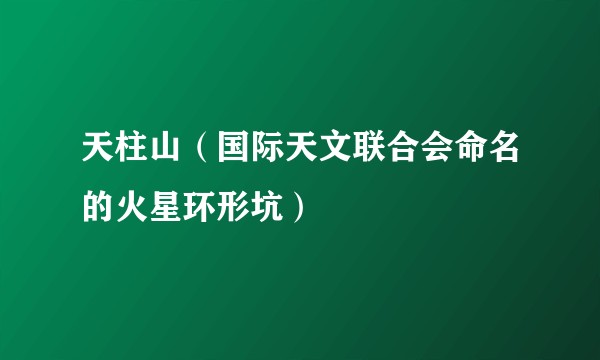 天柱山（国际天文联合会命名的火星环形坑）