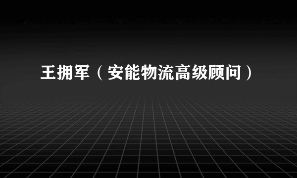 王拥军（安能物流高级顾问）