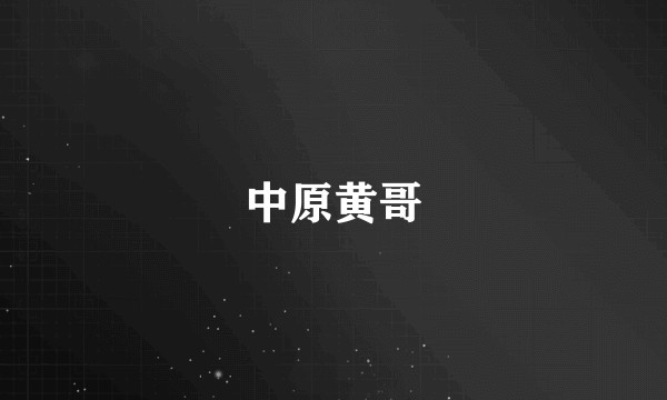 中原黄哥