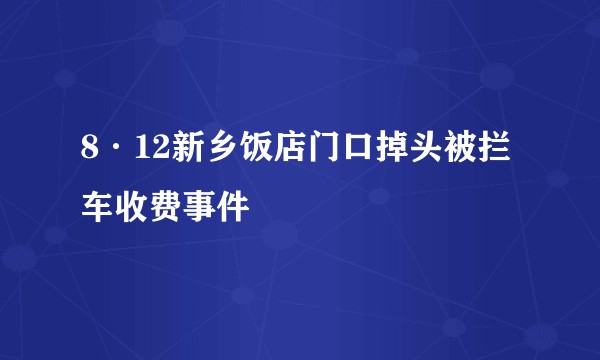 8·12新乡饭店门口掉头被拦车收费事件