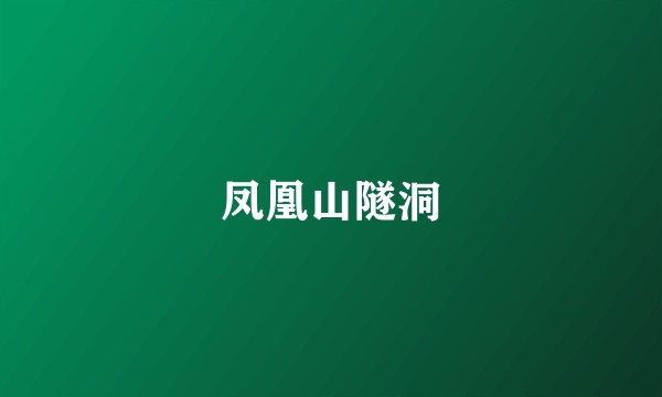 凤凰山隧洞