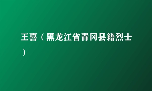 王喜（黑龙江省青冈县籍烈士）