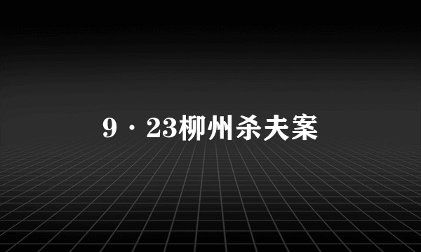 9·23柳州杀夫案