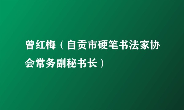 曾红梅(自贡市硬笔书法家协会常务副秘书长)