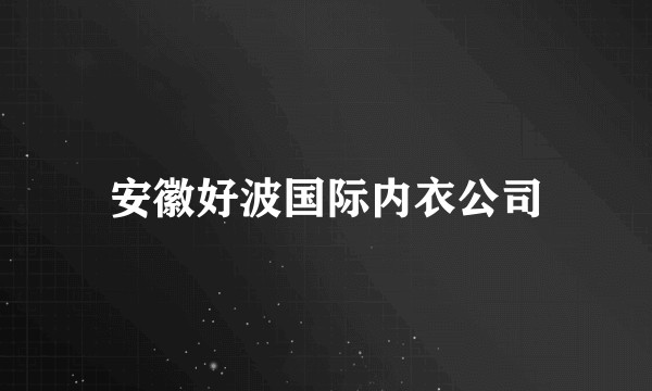 安徽好波国际内衣公司