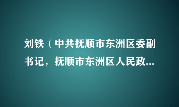 刘铁（中共抚顺市东洲区委副书记，抚顺市东洲区人民政府党组书记、区长）