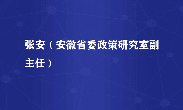 张安（安徽省委政策研究室副主任）