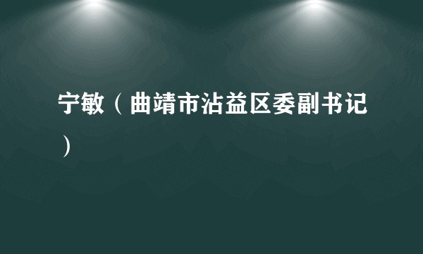 宁敏（曲靖市沾益区委副书记）