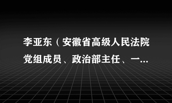 李亚东（安徽省高级人民法院党组成员、政治部主任、一级巡视员）