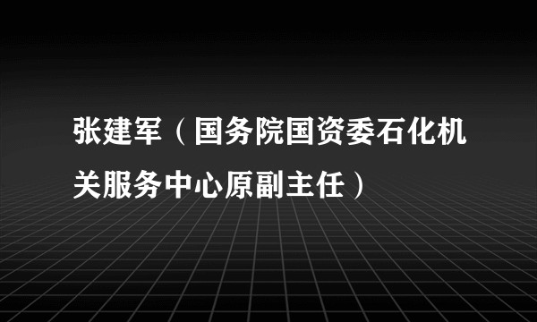 张建军(国务院国资委石化机关服务中心原副主任)