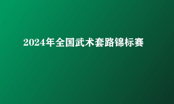2024年全国武术套路锦标赛